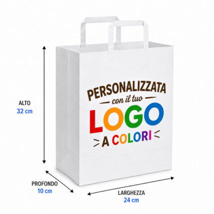 Shopper 24x32 h x10 bianca piatto